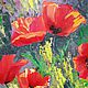 Order Oil painting flowers 50/60 'Poppies in the grass'. Russian Oil Paintings. Livemaster. . Pictures Фото №3