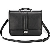 Сумки и аксессуары handmade. Livemaster - original item Leather briefcase Salerno (black). Handmade.