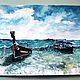 Watercolor painting ' sea surf', Pictures, Moscow,  Фото №1