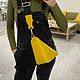 Triangular leather bag in yellow. Messenger Bag. MiTonA. My Livemaster. Фото №6