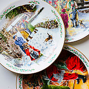 Посуда ручной работы. Ярмарка Мастеров - ручная работа Vintage Porcelain New Year Christmas Plate Royal Doulton. Handmade.