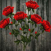 Материалы для творчества handmade. Livemaster - original item Flower applique Red Roses. Handmade.