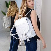 Сумки и аксессуары handmade. Livemaster - original item Backpack leather female white Edelweiss Mod R50-141. Handmade.