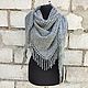 Order Brunello Cucinelli knitted grey mesh shawl with fringe. Yuliya Chernova. Livemaster. . Shawls Фото №3