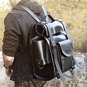 Сумки и аксессуары handmade. Livemaster - original item Hiking backpack made of genuine leather 