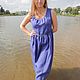 Платье льняное летнее "Барышня-крестьянка" синее, Dresses, Yaroslavl,  Фото №1