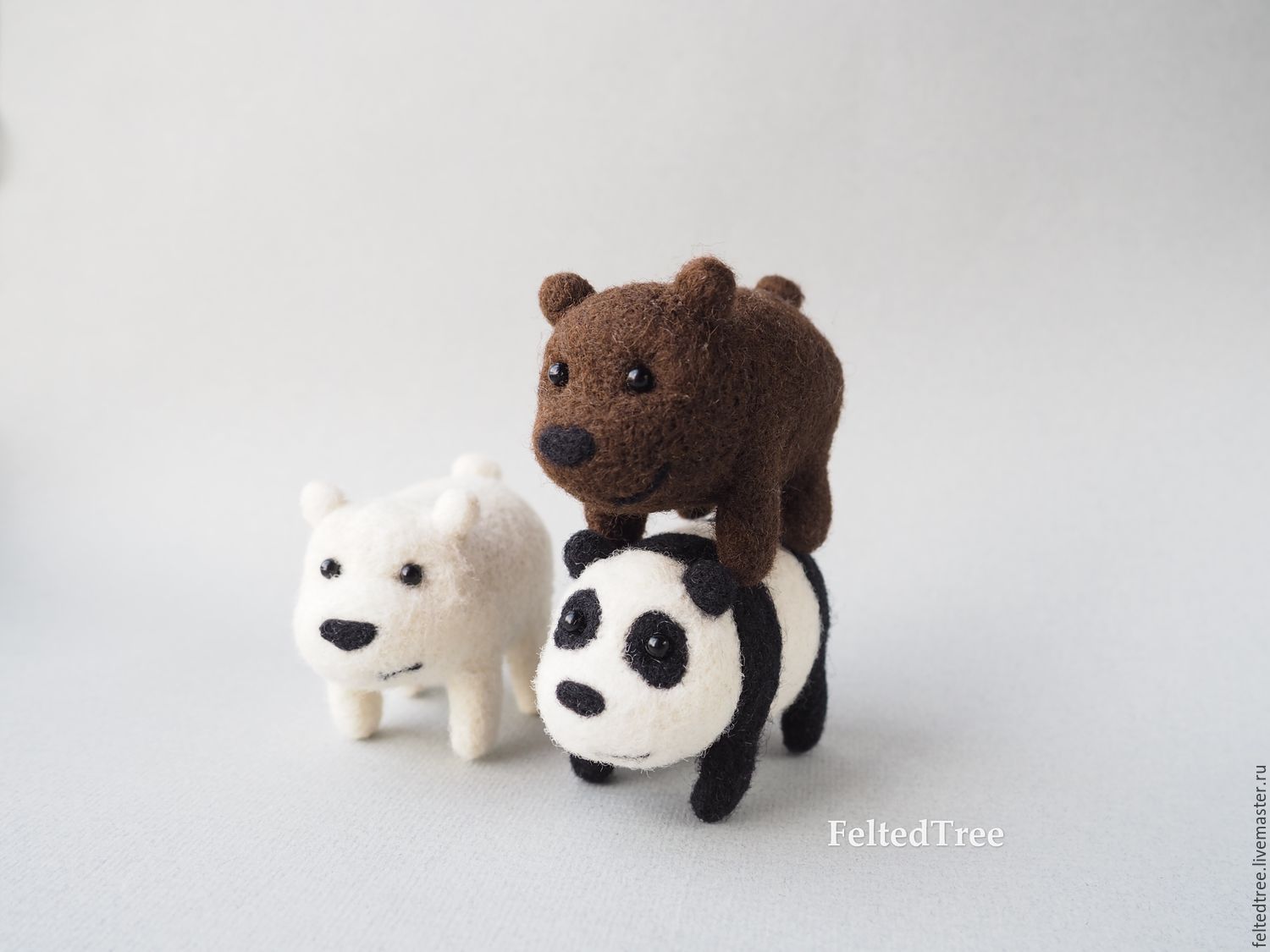 We bare bears felted toy grizz panpan ice bear cartoon three bears в  интернет-магазине на Ярмарке Мастеров | Stuffed Toys, Luhovicy - доставка  по России. Товар продан.