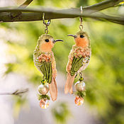 Украшения handmade. Livemaster - original item Bird earrings 