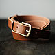 Belt classic handmade leather 30 mm-Red, Straps, St. Petersburg,  Фото №1
