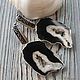 Black and white agate earrings-CLASSIC, Earrings, Ashkelon,  Фото №1
