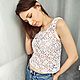 Ажурный топ из хлопка, связанный крючком. Топы. Lempi.shop - вязаная мода. Интернет-магазин Ярмарка Мастеров.  Фото №2