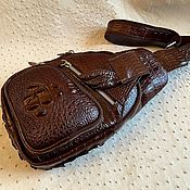 Сумки и аксессуары handmade. Livemaster - original item Shoulder bag, made of embossed crocodile skin, brown color.. Handmade.