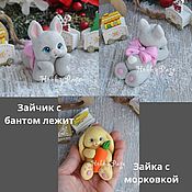 Материалы для творчества handmade. Livemaster - original item Silicone Bunny shape with a carrot, Bunny with a bow lies. Handmade.