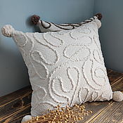 Для дома и интерьера handmade. Livemaster - original item Milk pillowcase on a cotton pillow with a cotton decor. Handmade.