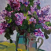 Картины и панно handmade. Livemaster - original item LILAC OIL PAINTINGS on Canvas, Painting Flowers IN Oil On Canvas. Handmade.