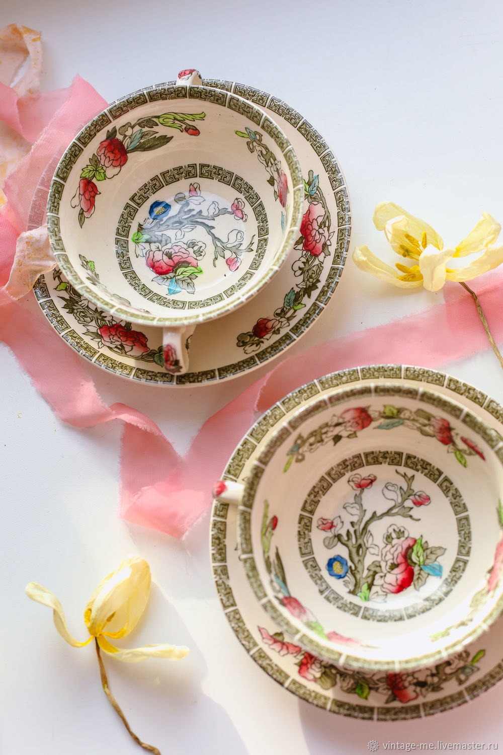 Vintage earthenware bowls soup bowls with plates England купить на