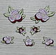 Embroidery applique Pansy purple thermopatch Flowers, Applications, Moscow,  Фото №1