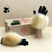 Аксессуары handmade. Livemaster - original item Gloves with red Siberian fox fur. Avtoledi. Handmade.