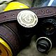 Leather belt with brass buckle 'Vault 13'. Straps. Leather product G.M.G.. My Livemaster. Фото №4