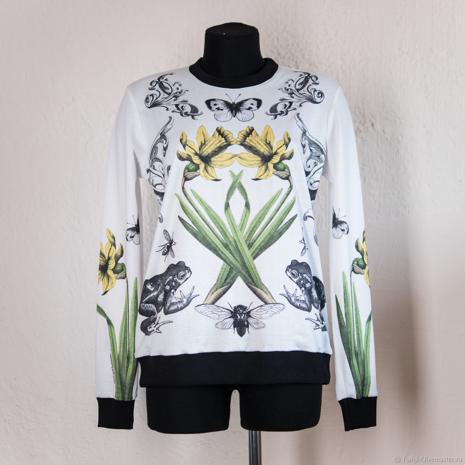 Свитшот с авторским принтом "Нарциссы и Жабы" в интернет-магазине ...