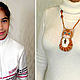 Brooch pendant Cat made of wool orange cat, Cat portrait kitten. Brooches. Woolen Zoo. My Livemaster. Фото №4