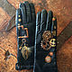 Steampunk women clothing leather accessory. Smooth black leather drivi, Gloves, Trakai,  Фото №1