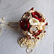 Wedding Brooch-marsala bridal bouquet made of fabrics and brooches. Wedding bouquets. Brooch Bouquet by Julia Rozner. Online shopping on My Livemaster.  Фото №2