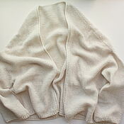 Одежда handmade. Livemaster - original item White knitted cardigan jacket 