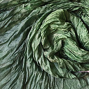 Аксессуары handmade. Livemaster - original item Scarf stole Olive batik silk 100%. Handmade.