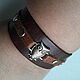 Cuff Bracelet: Owl Genuine Leather Bracelet. Cuff bracelet. Brave. Online shopping on My Livemaster.  Фото №2