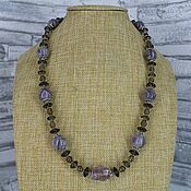 Украшения handmade. Livemaster - original item Necklace made of amethyst and smoky quartz. Handmade.