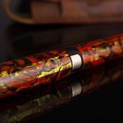 Канцелярские товары handmade. Livemaster - original item Leveche fountain pen (orange chameleon). Handmade.