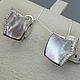 Silver earrings with mother-of-pearl 13h13 mm and cubic zirconia, Earrings, Moscow,  Фото №1