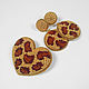 Leopard Heart Brooch and Leopard Earrings Beige Embroidery. Brooches. Zveva. Online shopping on My Livemaster.  Фото №2