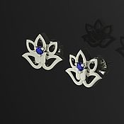 Украшения handmade. Livemaster - original item Lotus, silver Lotus flower earrings, yoga. Handmade.