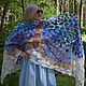 Blue butterfly stole, felted silk and wool size 72 x 190 cm. Wraps. AloraFelt. My Livemaster. Фото №6