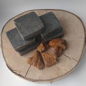 Косметика ручной работы handmade. Livemaster - original item Natural soap on decoction of birch leaves with chaga.. Handmade.