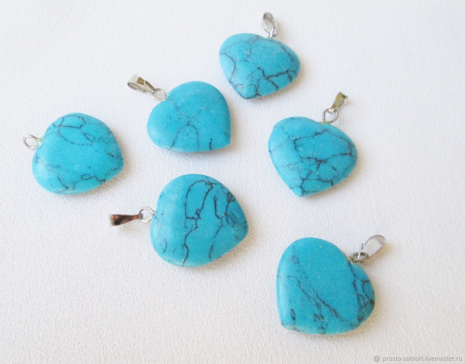 Heart Pendant, Heart Pendant, Turquoise blue, Pendants, Ekaterinburg,  Фото №1