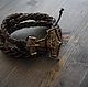 leather bracelet with Thor's hammer bracelet Viking, Bead bracelet, Volgograd,  Фото №1