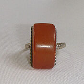 Винтаж handmade. Livemaster - original item Amber Ring Natural Amber Metal Broken Vintage USSR. Handmade.