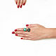 Black and green ring with quartz, ring with two stones. Rings. Irina Moro. Online shopping on My Livemaster.  Фото №2