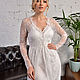 Халатик невесты кружевной. Lace robe for brides. Пеньюары и белье. Romantic Wedding. Ярмарка Мастеров.  Фото №6