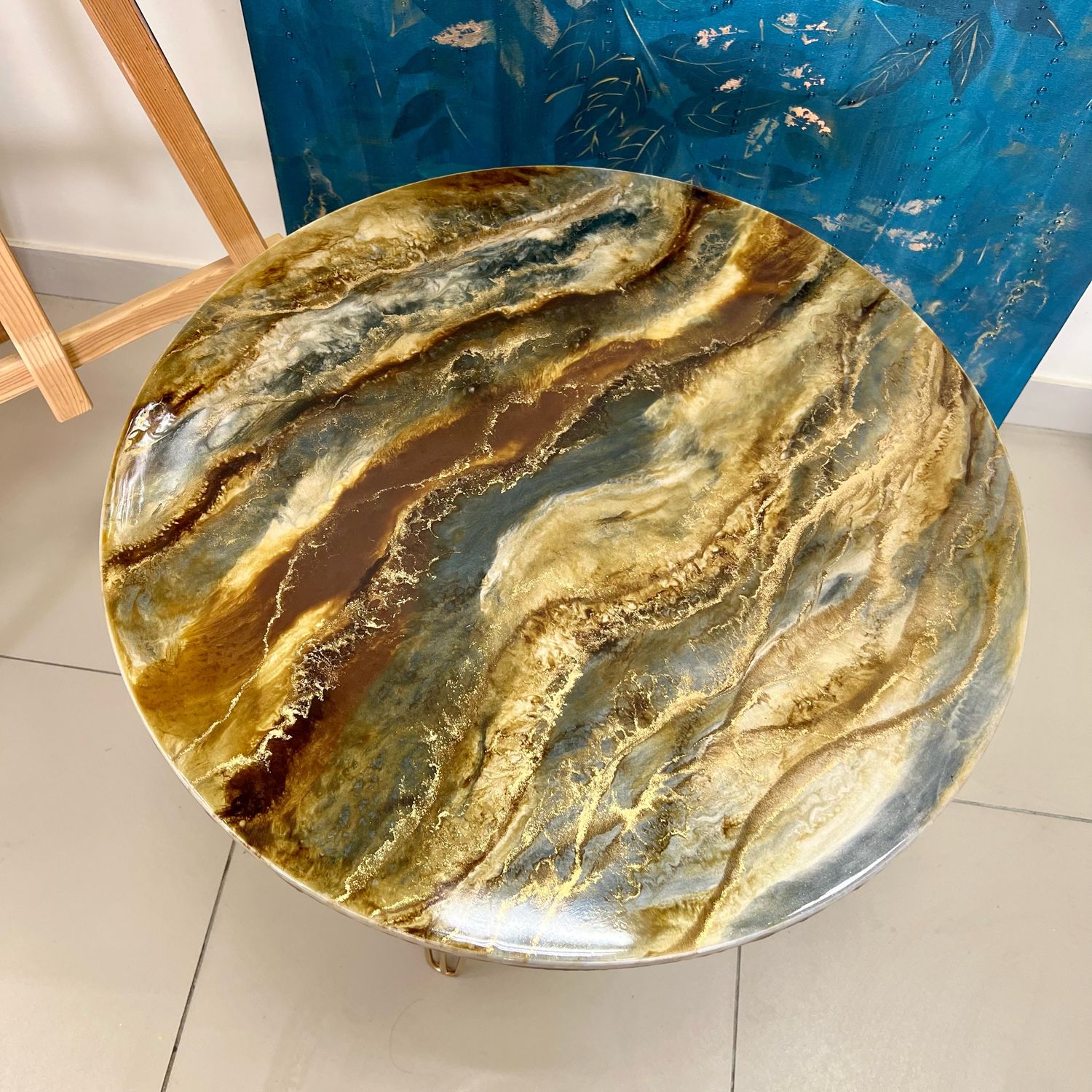 Столик из эпоксидной смолы с НЕФТЬЮ «Волны» – заказать на Ярмарке ...