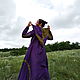 Elven Dress «Amethistia» Long Fantasy Linen  Blue Hooded Elvish Dress. Cosplay costumes. mongolia. Ярмарка Мастеров.  Фото №6