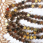 Материалы для творчества handmade. Livemaster - original item Beads 8mm Hematite Gold Star. Handmade.