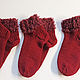 Socks for girls warm, burgundy color / Socks with fur. Socks and tights. izjuminka-. My Livemaster. Фото №6