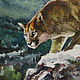 Order Watercolor painting buy cougar. Mountain lion with watercolor paints. pirogov-maxim. Livemaster. . Pictures Фото №3