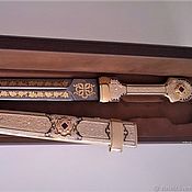 Сувениры и подарки handmade. Livemaster - original item A Caucasian collectible dagger.The Damascus blade.Gilding.Blackening. Handmade.