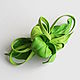 Kohlrabi Leather Flower Brooch green light green. Brooches. De-Si-Re. My Livemaster. Фото №4