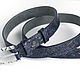 Hand Painted Embossed Belt, Lavender Flower. Straps. Two Starlings. Online shopping on My Livemaster.  Фото №2